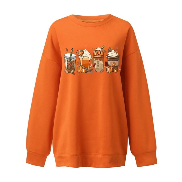 Blusa holgada de manga larga con estampado de otoño a la moda de Halloween para mujer, jersey informal de cuello redondo, Tops, sudadera Fridja bvmnju6845