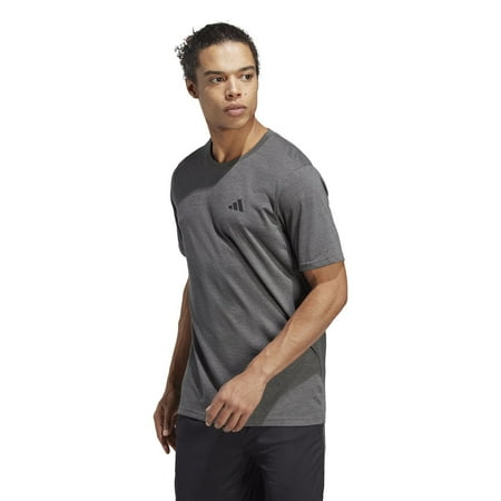 Men's adidas Train Essentials Feelready Training Tee Color: Silver Pebble Black Size: S