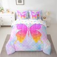 thumbnail image 2 of Feelyou Teens Glitter Butterfly Bedding Comforter Set 7 Pieces, Fashion Animal Full Bedding Set, Dreamy Mermaid Scale Print Reversible Fitted Sheet Flat Sheet, Luxury Bedroom Decor, 2 of 8