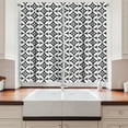 thumbnail image 2 of Ambesonne Black and White Kitchen Curtains, Floral Retro Circle, 55"x39", Black White, 2 of 3