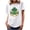 White, variant on Fesfesfes Womens V Neck T Shirts Womens Fashion Print Tops Short Sleeve Out Blouse Funny Round Neck T-Shirt Tops Women's T-Shirts L(US:8)
