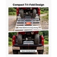 thumbnail image 3 of KFFKFF Aluminum Trailer Ramps, 76 x 50 in Tri-Fold Design with Straps & Non-Slip Rubber Fingers, 1500 lbs Capacity Loading Ramps for ATVs, Motorcycles, Lawn Mowers, Tractors, and Carts, 3 of 9