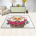 thumbnail image 2 of SKYSONIC Corgi Dog Valentines Non-Slip Area Rug, Basket of Roses Floor Carpet Comfort Floor Mats Decor for Indoor Front Porch Living Room Bedroom Kitchen, 36"x24", 2 of 5