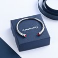 thumbnail image 3 of Memorial Stainless Steel Bangle with Red Birthstone Cremation Jewelry for Ashes Funeral Urns Bracelet, 3 of 7