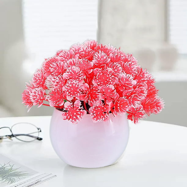 RKSTN artificial flowers for outdoors Sets Of Combinations Desktop Fake Flowers Potted Plants Christmas Decorations Home Decorations Green Bonsai Ball