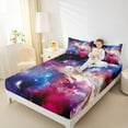 thumbnail image 4 of Manfei Corlorful Starry Sky Bed Sheets Full, Mystic Galaxy Full Sheet Sets, Bling Stars Print Bedding Sets Full Size, Lightweight Bedroom Decor, 4pcs, 4 of 7