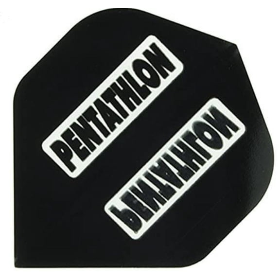 3 Sets (9 Flights) Pentathlon BLACK Standard Ex-Tough Dart Flights - 100 Micron