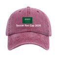 thumbnail image 2 of LIZUOJUN Soccer Baseball Cap Breathable Cotton Blend Unisex Embroidered 2026 Hat for Outdoor Sports Running Daily Wear Fan Gifts,Wine Red, 2 of 4