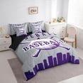 thumbnail image 4 of Homewish Ball Sports Player Twin Bedding Sets 7-Piece, Grey Purple Cartoon Baseball Bedding Comforter Set, Teens Kids Boys Girls Reversible Sheet Sets, Breathable Home Decor, 4 of 8