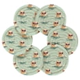 thumbnail image 2 of Haosy Set of 6 Drink Woven Coaster with Holder Heat Resistant Non-Slip Bar Coasters 4 Inches Otter with Sunglasses Swimming, 2 of 7