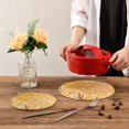 thumbnail image 2 of Beautiful Spring Japanese Cherry Blossoms 2 Pcs Round Woven Pot Holders Trivets Set, Cotton Coasters Placemats for Cooking Baking Hot Dish Pan Pot Bowl Teapot, 9.45 In + 7 In, 2 of 5