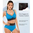 thumbnail image 4 of Conjunto de Bikini Popilush de Cintura Alta con Control de Abdomen Azul Talla L, 4 of 6