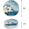 thumbnail image 1 of FMSHPON Oil Painting Style Blue Truck and White Flower Set of 8 Round Coaster for Drinks, Absorbent Ceramic Stone Coasters Cup Mat with Cork Base for Home Kitchen Room Coffee Table Bar Decor, 1 of 6