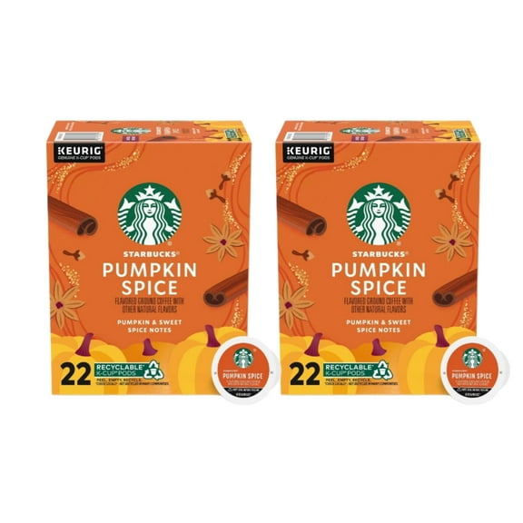 Starbucks Pumpkin Spice Light Roast Coffee K Cup Pods, 44 K Cups Total