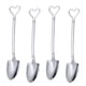 thumbnail image 4 of 4 piezas cucharas en forma de palas cuchara para servir utensilios de cocina cucharas de helado portátiles fáciles de limpiar cucharas de café para Plata puntiaguda, 4 of 9