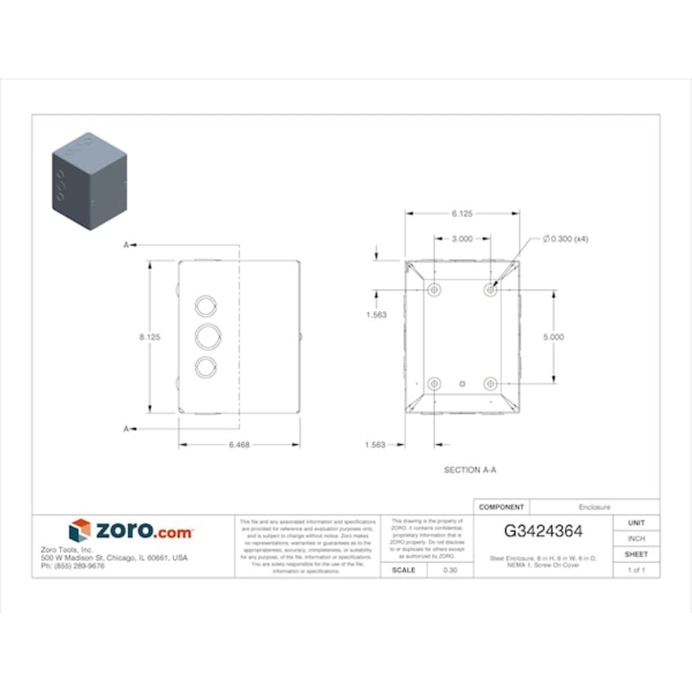 Wiegmann Galvanized Gray Junction Box Enclosure