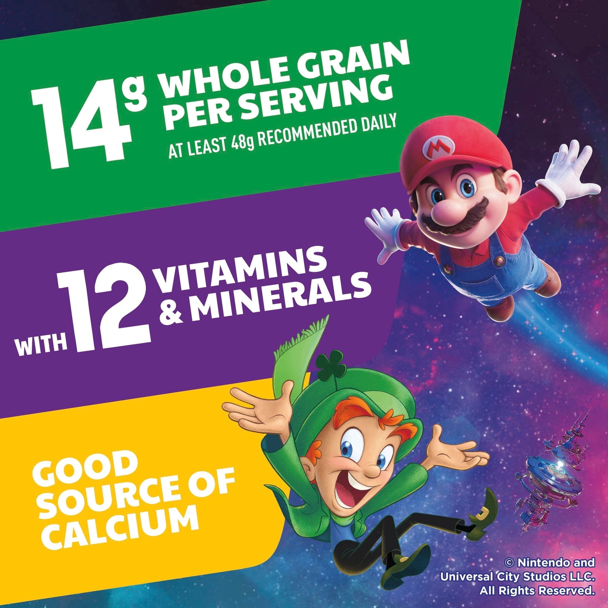 Lucky Charms Cereal, The Super Mario Galaxy Movie, Strawberry, Family Size, 18.6 oz