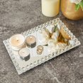 thumbnail image 3 of Bandeja rectangular de espejo de cristal con borde de diamante para tocador de baño, bandeja decorativa para servir mesa de centro, decoración del hogar, velas, joyería (23 x 15 x 2,5 cm), 3 of 8