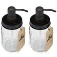 thumbnail image 3 of Jarmazing Products Mason Jar Soap Dispenser - Black - With 16 Ounce Ball Mason Jar - Made from Rust Proof Stainless Steel - Two Pack, 3 of 5