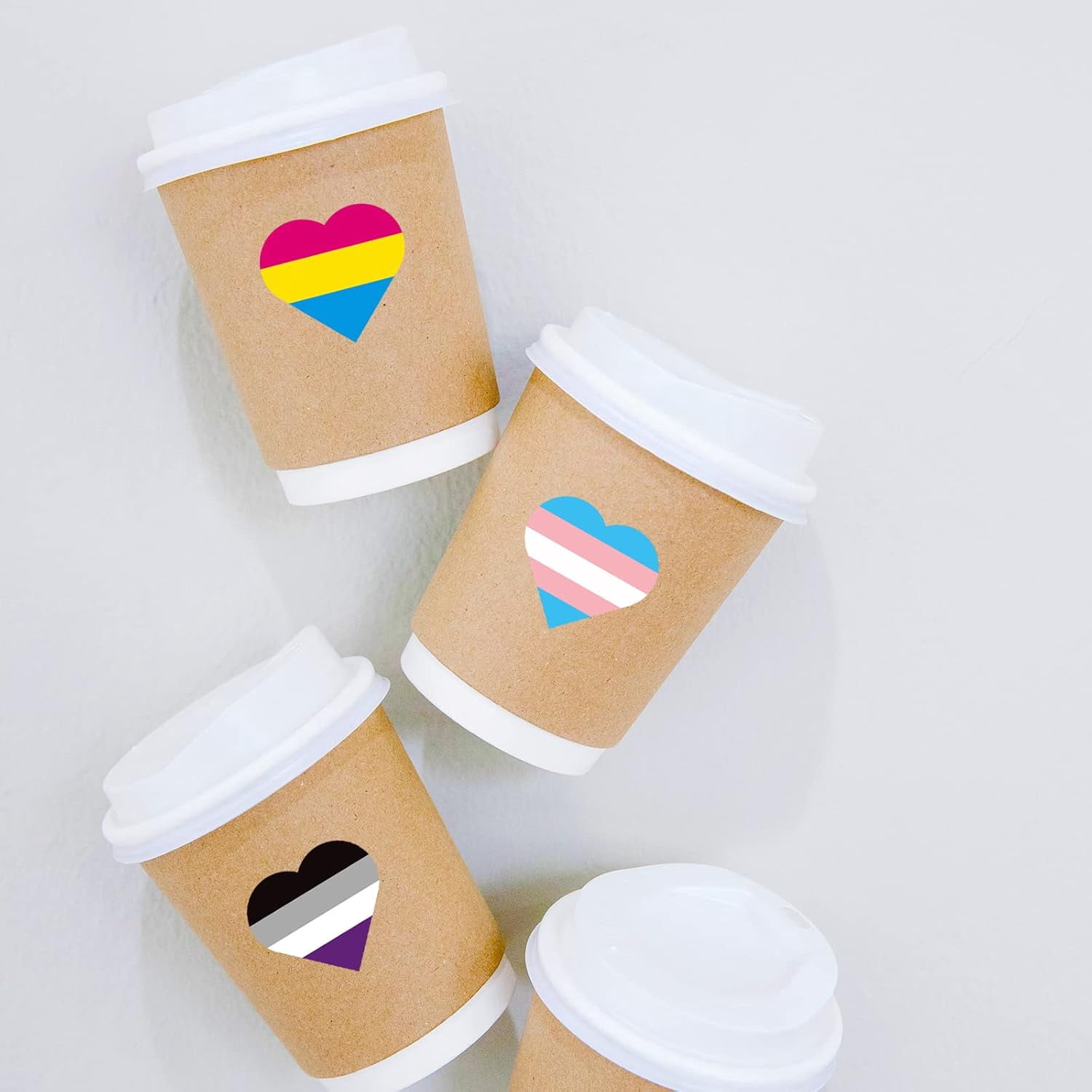 Pride Stickers 1000 PCS, Heart LGBTQ+ Pride Flag Stickers Roll Pack for Transgender Lesbian Bi Nonbinary LGBTQ Gay Stuff Parade Accessories Present (500 Pieces Per Roll)