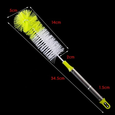 GETAJGHSD 2-Pack Bottle Cleaning Brushes with Flexible Nylon Bristles and Stainless Steel Handles for Wide Mouth Bottles