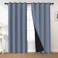 thumbnail image 2 of Lfeey Slate Blue Blackout Curtains 72 Inch Long, Thermal Insulated Light Blocking Grommet Window Drapes, 2 Panels, 2 of 7