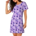 thumbnail image 2 of Balery Violet Camisón de manga corta con cuello redondo para mujer, cómodo y elegante., 2 of 6