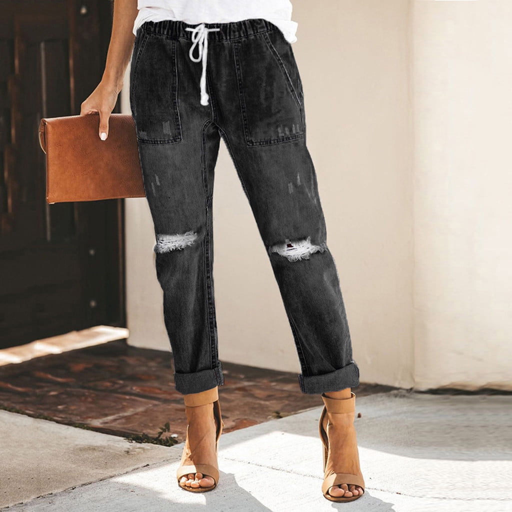 yotyukeb Jeans For Women Pull-On 