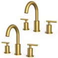 thumbnail image 1 of Grifo de baño FORIOUS de 8" de instalación extendida, dorado cepillado, de 3 orificios, 1 of 9