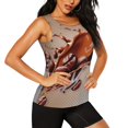 thumbnail image 2 of Gukieu Coffee Beans Chocolate Splash Print Women's Quick-drying Fitness Vest, Round Neck Sleeveless Fitness T-shirt, Suitable for Yoga, Sports-X-Large, 2 of 7