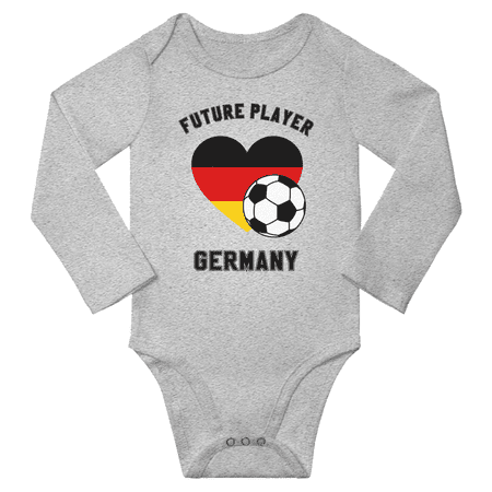 

Future Germany Soccer Player Boy Girl Baby Long Slevve Bodysuits (Gray 12-18 Months)