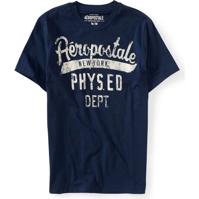 Aeropostale Hombres Nueva York Phys. Ed Dept. Camiseta gráfica, azul, grande