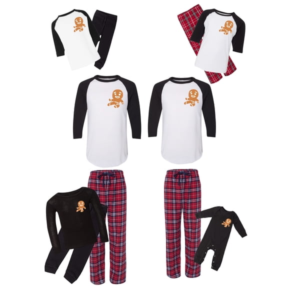 Awkward Styles Matching Christmas Pajamas Set Red Gingerbread Ninja Family Sleepwear