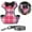 Pink Plaid, variant on Dog Harness and Leash Set, Soft Mesh No Pull Dog Cat Harness Vest with Bowtie Bell for Small Dogs Puppy and Cats Outdoor Training and Running Classic Plaid Pattern