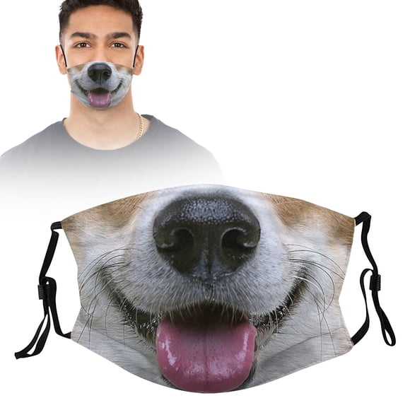 Riforla Funny Animal Face Reusable Washable with Tiger Cat Dog Monkey Pig Designs for Kids & Adults Face mask A