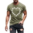 thumbnail image 1 of FAIWAD Men Summer Tops Short Sleeve Round Neck Printed T-Shirts Slim Stretch Workout Tops, 1 of 5