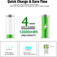thumbnail image 2 of USB D Lithium ion Rechargeable Battery, High Capacity 1.5V 12000mWh Rechargeable D Battery, 4 H Fast Charge, 1200 Cycle with Type C Port Cable, Constant Output,2-Pack, 2 of 8
