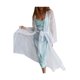 thumbnail image 3 of SAYOO , cárdigan de punto para mujer, moda, Color sólido, ganchillo, ahuecado, manga larga, informal, estilo suelto, abrigo con cinturón, Tops largos SAYOO  Moda, 3 of 4
