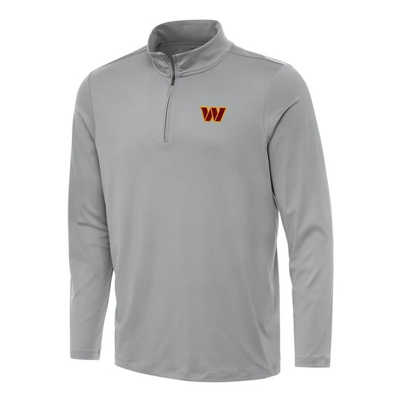 Men's Antigua Gray Washington Commanders Reprocess Quarter-Zip Top