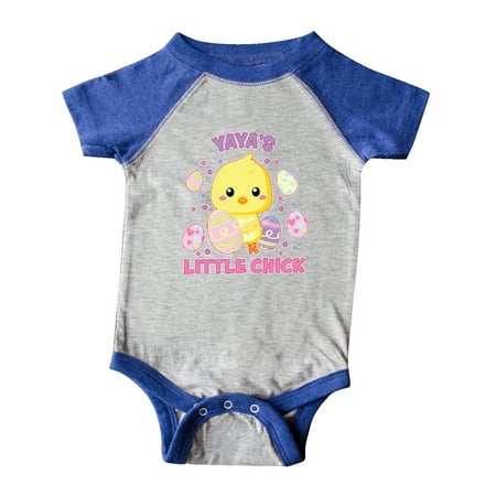 

Inktastic Yaya s Little Chick Cute Easter Chick with Colorful Eggs Gift Baby Boy or Baby Girl Bodysuit