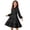 Black, variant on Arshiner Girls' Dresses V neck Long Sleeve Chiffon Swiss Dot Ruffle Tiered Boho Party Midi Dress Black 11-12 Years