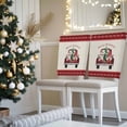 thumbnail image 3 of Merry Christmas Chair Covers Set of 1 Red Xmas Trucks Gnome Pine Tree Snow Linen Chair Back Covers Stretch Removable Washable Slipcovers Protector for Dining Room Kitchen Party Decor, 3 of 5