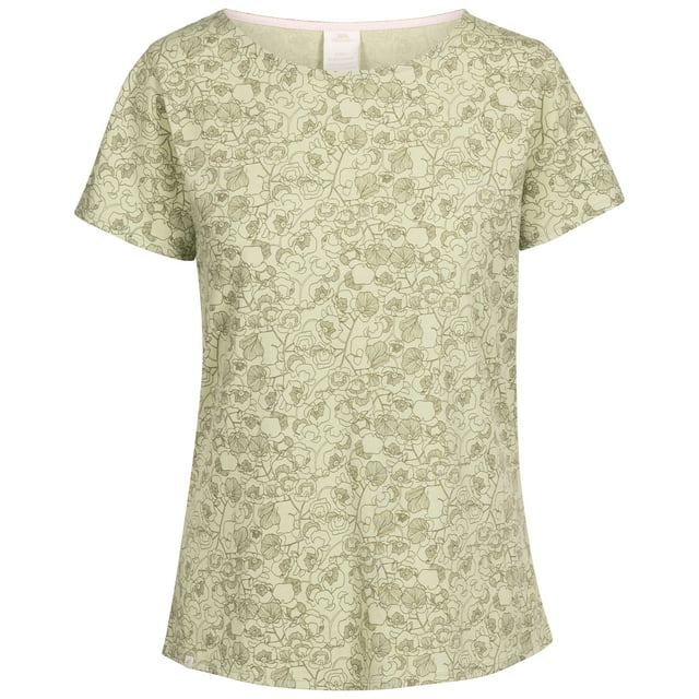 Trespass Womens Relaxed Casual All Over Printed Top Contrast Neck Tshirt Simona