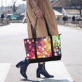 thumbnail image 4 of FORMRS Canvas Laptop Tote Bag for Women with 15.6" Computer Compartments Shoulder Handbag, Green Colorful Circles, 4 of 7