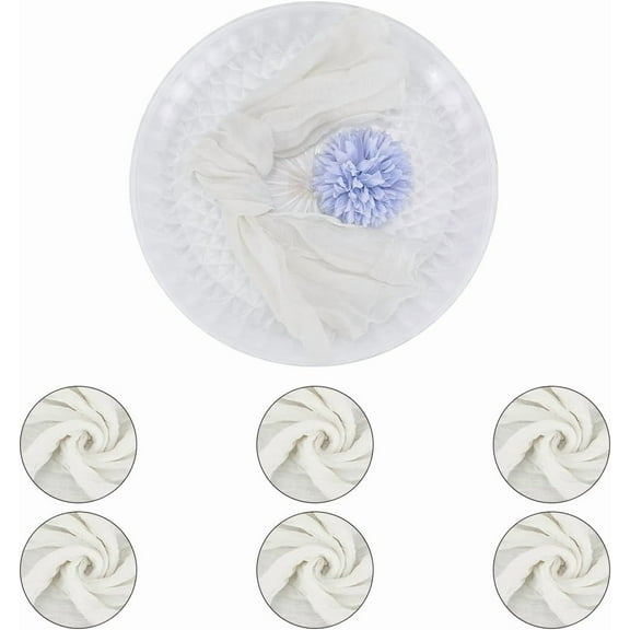 6 Packs Cheesecloth Napkins Set Wrinkle Cloth Napkins Handmade Square Rustic Table Napkins Gauze Dinner Napkins