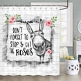 thumbnail image 2 of SPXUBZ Funny Animal Donkey Shower Curtain with Funny Words Watercolor Rose Farm Animal on Rustic Wood Bathroom Shower Curtain Sets with12 Hooks 72X72 inches, 2 of 6