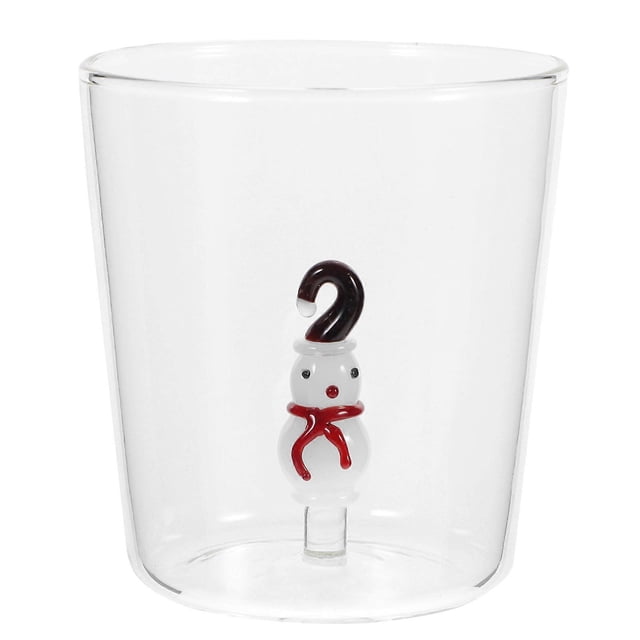 3D Drinking Glass High Borosilicate Transparent Beverage Cup for Home Use White 300ml