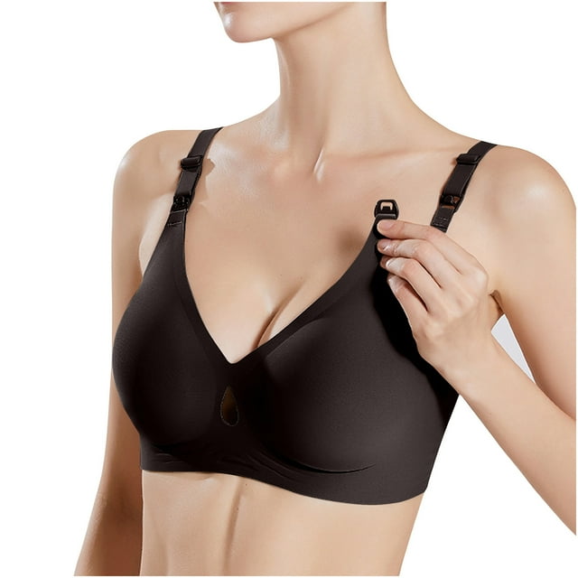 Abcnature Nursing Bras for Women Plus Size Nursing Bras Sagging Thin Front Opening Underwear for Pregnancy