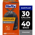 thumbnail image 2 of (2 pack) Hefty Easy Flaps Multipurpose Large Trash Bags, 30 Gallon, 40 Count, 2 of 8