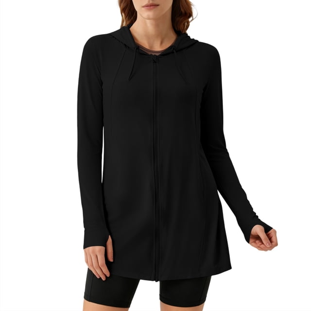 Neewe Veste Athlétique Légère pour Femmes Protection Solaire Fermeture Éclair Intégrale Chandails à Manches Longues Randonnée Plein Air Poches